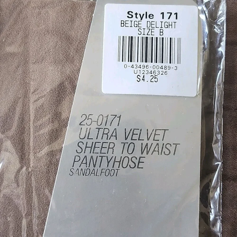 6 Vtg Bloomingdales B-Line Nylon Stockings Ult. Velvet Sheer To Waist 171 Beige